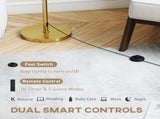 Floor Lamp with Remote, Height Standing Lamp with Linen Shade, Dimmable with 3000K-6000K T3398P425154
