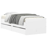 Bed Frame with Storage White 80 x 200 cm Engineered Wood 3429613