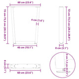 Dining Table Legs V-Shape 2 pcs Anthracite 60x cm Steel 4012642