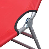 ZNTS Folding Sun Lounger Powder-coated Steel Red 41479