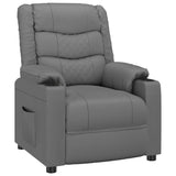 Recliner Chair Grey Faux Leather 348045
