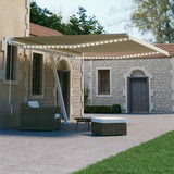 Manual Retractable Awning with LED 400x300 cm Cream 3069542