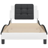 Bed Frame without Mattress "Zadar" White and Black 90x200 cm Faux Leather 3208162