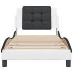 Bed Frame without Mattress "Zadar" White and Black 90x200 cm Faux Leather 3208162