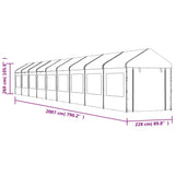 Gazebo with Roof White 20.07x2.28x2.69 m Polyethylene 3155485