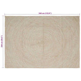 Area Rugs Natural and White 240 x 340 cm Jute 42010611