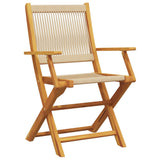 Folding Chairs 4 pcs Beige Solid Wood Acacia 3214571