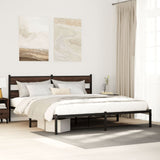 Bed Frame without Mattress with Headboard Brown Oak 200x200 cm 4017158