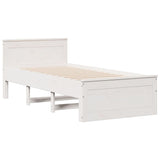Bookcase Bed without Mattress White 90x190 cm Single Solid Wood Pine 3308943