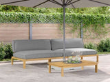 Sofa Set with Cushion Grey 240 x 80 x 69 cm Solid Acacia Wood 3418227