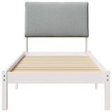 Bed frame White and light grey 75 x 190 cm Solid pine wood 878793