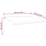 Retractable Awning Yellow and White 3.5x2.5 m Fabric and Aluminium 3154532