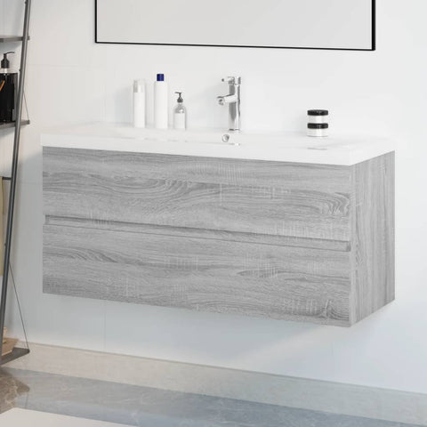 Sink Cabinet with Built-in Basin Grey Sonoma Engineered Wood 3152889