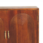 Chestnut Carved Ball Cabinet IN3617