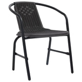 Garden Chair Set of 6 Black Plastic rattan, steel Standard 3107704