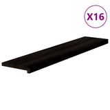Stair Treads 16 pcs Brown Black 120x30x2 cm Solid Wood Oak 3283060