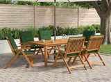 7-Piece Garden Dining Set Natural Solid Acacia Wood 3434565