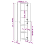 Highboard Artisan Oak 60x32x190 cm Engineered Wood 3318715