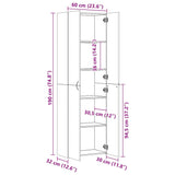 Highboard Artisan Oak 60x32x190 cm Engineered Wood 3318715