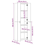 Highboard Artisan Oak 60x32x190 cm Engineered Wood 3318715