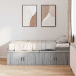 Storage Bed Frame Grey sonoma 75 x 190 cm Engineered wood 3335218
