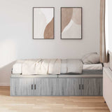 Storage Bed Frame Grey sonoma 75 x 190 cm Engineered wood 3335218