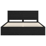 Bed Frame with Headboard Black 180 x 200 cm Solid Pine Wood 3410057