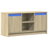 TV Cabinet with LED Sonoma Oak 100x34x50 cm Engineered Wood 852189