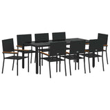 Garden Dining Set 9 pcs Black Poly Rattan 3365399