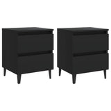Bed Cabinets 2 pcs Black 40x35x50 cm Engineered Wood 805872