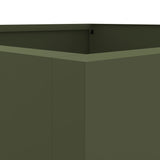 ZNTS Planter Olive Green 42x38x75 cm Steel 841580