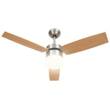 Ceiling Fan with Light and Remote Control 108 cm Light Brown 51490