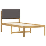 Bed Frame with Upholstered Headboard Whitewash and Light Grey 904354