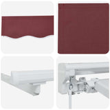 Retractable Awning Manual Burgundy 350x200 cm Fabric 3329667