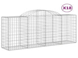 Arched Gabion Baskets 18 pcs 200x50x100/120 cm Galvanised Iron 3146334