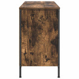 Basin Cabinet with Drawers Smoked Oak 90x34.5x60 cm 861889