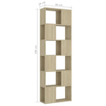 Book Cabinet Room Divider Sonoma Oak 60x24x186 cm Engineered Wood 809101