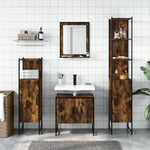 ZNTS 4 Piece Bathroom Cabinet Set Smoked Oak Engineered Wood 3214356