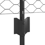 Fence with Post Grey 0.4 x 25 m Steel 3336844
