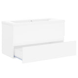 Sink Cabinet with Built-in Basin White Engineered Wood 3071558