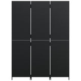 Room Divider 3 Panels Black Poly Rattan 365356