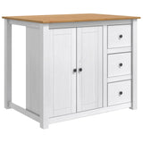Kitchen Trolley PANAMA 2 pcs White and Honey Wax Solid-Pine 3425389