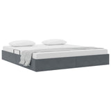 Storage Bed with Mattress Dark Grey 160 x 200 cm Velvet 3370107