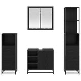 Bathroom Furniture Set 4 pcs Black Oak Engineered Wood 3402413