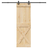 Sliding Door NARVIK Natural and Black 70 x 210 cm 3445377