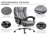 Home Office Chair Microfibre Desk Chair with Reclining Function Armrests Swivel Wheels Footrest Grey T3398P377466