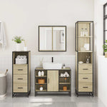 4 Piece Bathroom Furniture Set Sonoma Oak Engineered Wood 3301271