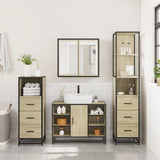 4 Piece Bathroom Furniture Set Sonoma Oak Engineered Wood 3301271