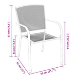 Garden Dining Set 3 pcs Anthracite Powder-Coated Steel 3379282