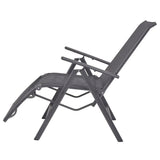 Sunlounger Black Aluminium Medium Adjustable Armrests 42766